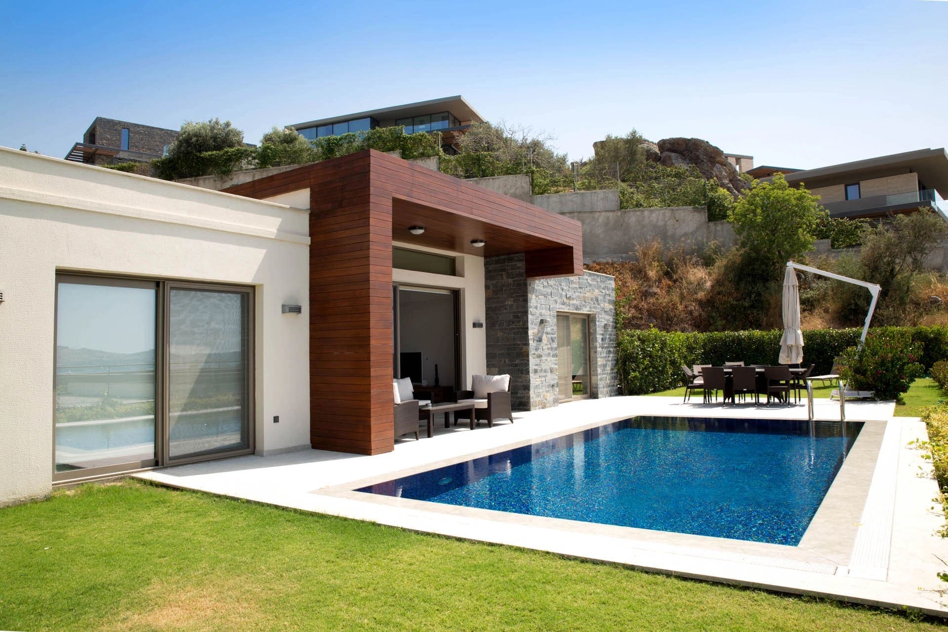 Bodrum kalabalık gruplara uygun villalar — Villa Sarı Kavak