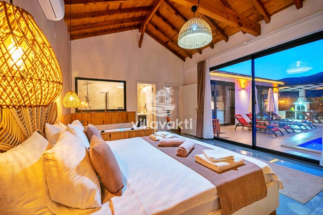 Villa Busem Sarı - Kaş Kiralık Villa, Muhafazakar Villa, Jakuzili Villa, Balayı Villası, Kalkan — 5. fotoğraf