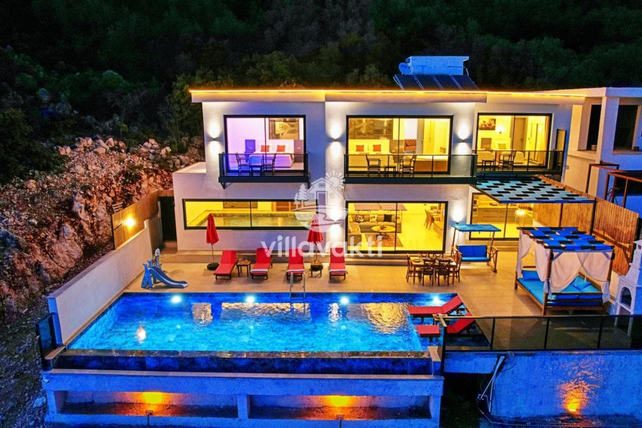 Villa Gökçe Kalkan - Kalkan Kiralık Villa, Muhafazakar Villa, Jakuzili Villa, Balayı Villası, Deniz Manzaralı Villa, Kalkan — 2. fotoğraf